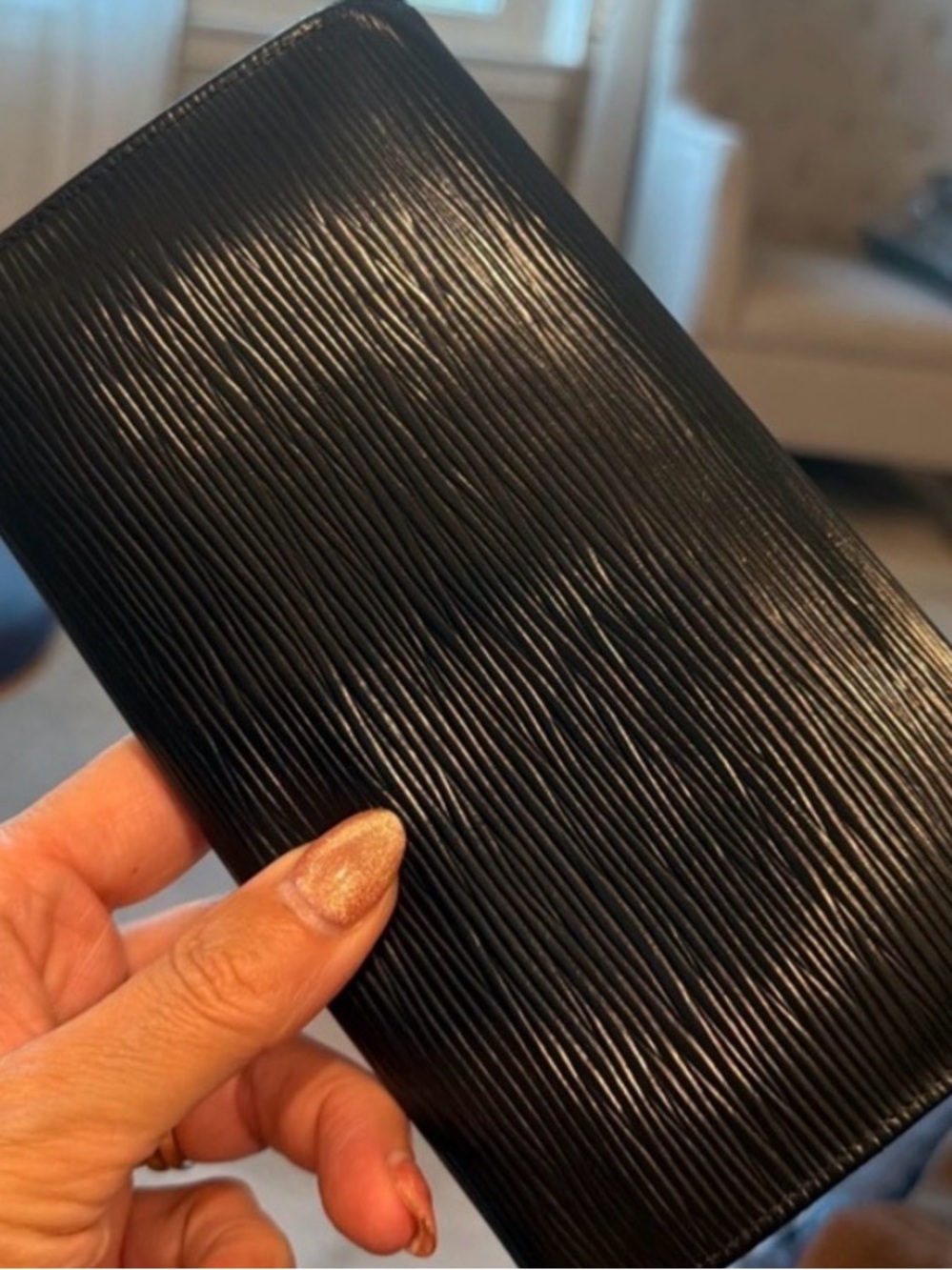 LV Sarah Black Epi Leather Long Flap Snap Wallet Y2K with gold crossbody kit - Picture 9 of 14